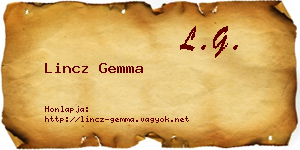 Lincz Gemma névjegykártya